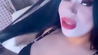 Homemade video of a solo brunette with big tits having fun