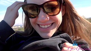 HD POV video of brunette Rose Caarter giving a nice handjob